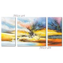 New 3PCS Abstract Colorful Oil Painting Design Handmade High Quality Wall Decor Canvas Wall Art Home Decoration Pieces Artwork 2024 - buy cheap