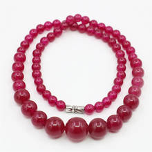 Collar redondo de Alejandrita rosa de 6-14mm, joyería de perlas de moda, cadena de perlas de piedra Natural (pedido mínimo 1), 2021 2024 - compra barato