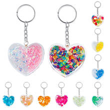 New Fashion Stereo Colorful Key Ring Creative Mobile Phone Bag Car Pendant Keychain Transparent Heart-Shaped Cute Love Key Acces 2024 - buy cheap