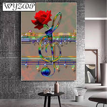 5d pintura diamante note musical rosa imagem completa quadrada/redonda diamantes mosaico de bordado kit de ponto cruz decoração para casa 20210333 2024 - compre barato