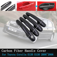 Car exterior sticker Car Door Handle Cover Black Carbon Fiber Stickers Trim Set For Toyota Corolla E120 E130 2000 2001 -2006 2024 - buy cheap