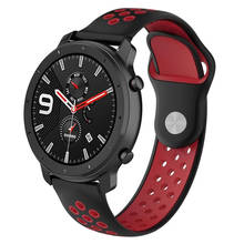20 22 мм силиконовые спортивные часы ремешок для Xiaomi Huami Amazfit GTR 47 мм 42 мм для Amazfit Stratos 2/2 S/Amazfit GTS ремешки для часов 2024 - купить недорого