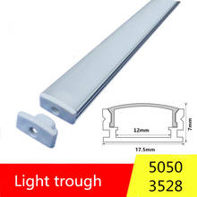 DHL-Perfil de aluminio para tira de LED, cubierta transparente de canal, color blanco lechoso, 1 m/lote, para 100, 5050, 3528, 10-5630 Uds. 2024 - compra barato