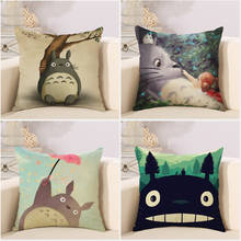 Cute Cartoon Lovely Totoro Cushion Cover Animals Pillow Case Polyester Almofadas For Sofa Car Home 45x45cm 2024 - buy cheap