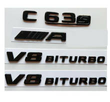Для Mercedes W205 C205 C63s Для AMG V8 BITURBO полностью глянцевый черный эмблемы значки 2024 - купить недорого