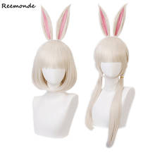 Pelucas de Anime Beastars para niñas, pelo sintético con Orejas de conejo, estilo Haru, para fiesta de Halloween 2024 - compra barato