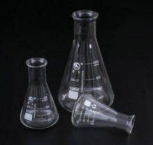 Matraz de vidrio con forma de trompeta, frasco cónico de vidrio de laboratorio, frasco triangular de vidrio de borosilicato, Pyrex, 50ml a 2000ml, 4 Uds. 2024 - compra barato