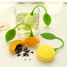 Colador de té de silicona con diseño de fresa y limón, bolsa de filtro Infusor de especias herbales, filtro de hojas de té Suelto 2024 - compra barato
