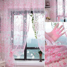 1 PCS Stylish Floral Tulle Voile Door Window Curtain Drape Panel Sheer Scarf Valances 2024 - buy cheap