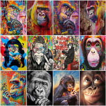 AZQSD Diy Paint By Number Monkey Handpainted Wall Art Oil Painting By Numbers Orangutan Kits Handmade Unique Gifts 2024 - buy cheap