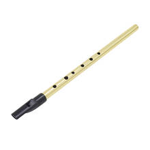 Роскошный традиционный Олово Пенни свисток 6 отверстий духовой музыкальный инструмент латунный ключ D СИНИЙ 2024 - купить недорого