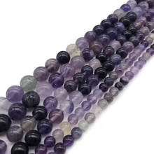 AAA+  Natural Purple Fluorite Stone Round Loose Beads For Jewelry Making DIY Bracelet Necklace Accessories 6/8/10mm Strand 15'' 2024 - buy cheap