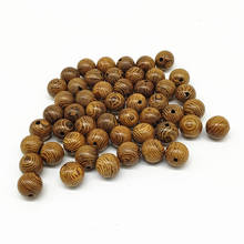 100pc 8mm Fashion Natural Wooden Wenge Beads Brown Round Spacer Stripe Beads No Harm Beads for DIY  Jewelry Bracelet Makings 2024 - buy cheap
