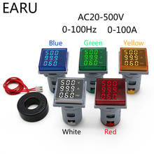 Voltímetro Digital LED cuadrado, amperímetro, medidor de Hertz, luces de señal de AC20-500V, medidor combinado de frecuencia y voltaje 2024 - compra barato