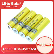 Liitokala-Batería de li-lon HE4 Original, 2500mAh, 18650, 3,7 V, descarga máxima de 20A, puntiaguda 2024 - compra barato