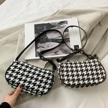 Fashion Plaid Crossbody Bag Women Woolen Vintage Chain Underarm Purse Female Outdoor Travel Casual Shoulder Totes Handbag 2024 - buy cheap