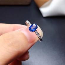 Кольцо с натуральным настоящим сапфиром, кольцо из стерлингового серебра 925 пробы, бесплатная доставка, хорошее ювелирное изделие 2024 - купить недорого
