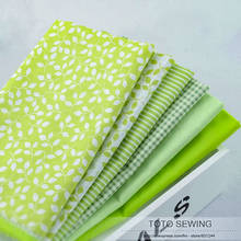 Booskew  Cotton Fabric Free Shipping 6 Pieces/lot 45CM*50CM Fresh Green Fat Quaters Quliting Sewing Bedding Cloth Textile W1A4-4 2024 - buy cheap
