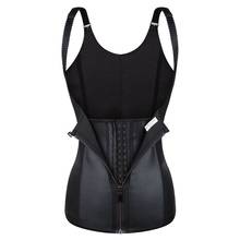 Chaleco moldeador de cuerpo de látex negro sólido para mujer, corsé adelgazante, entrenador de cintura, ropa interior correctora, ropa moldeadora delgada con gancho de cremallera 2024 - compra barato