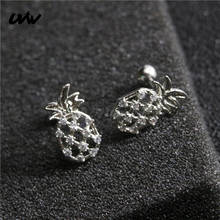 UVW419 2pc Tiny Stainless Steel Crystal Pineapple Stud Earrings Helix Piercing Body Jewelry Boho Women Wedding Accessories Gift 2024 - buy cheap