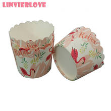 LINVIERLOVE 50pcs Flamingo Printing Muffin Cases Paper Cup Cake Cupcake Liner Baking Mold Paper Cake Relax Party Tray Decor Tool 2024 - buy cheap