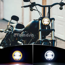 Farol led retrô universal de 6.5 polegadas, farol drl redondo de alta e baixa intensidade, 6.5 polegadas, para harley, bmw, suzuki, cafer, racer, chopper, bobber 2024 - compre barato