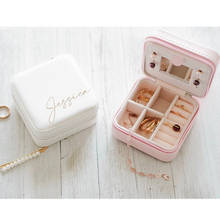 Personalized Name Initials Bridesmaid Travel Jewelry Case Box, Customized Bridesmaid Gift Maid of Honor Proposal gift Boxes 2024 - buy cheap