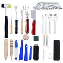 Conjunto de herramientas para trabajo de cuero, Set de 46 unids/lote de herramientas para costura Artesanal de cuero, costura a mano con punzón de agarre 2024 - compra barato