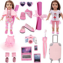 Boneca roupas ballet saia, tapete de yoga, roupa esportiva para 18 Polegada american doll 43cm bebê renascer itens, meninas roupas do bebê presente para a criança 2024 - compre barato