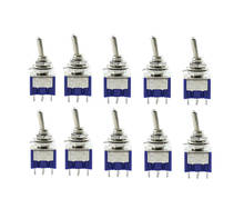 10 Pcs AC 125V 6A Amps ON/ON 2 Position DPDT Toggle Switch New MTS-202 BLUE S 2024 - купить недорого