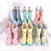 Botas de lluvia de alta calidad para niños y niñas, zapatos con estampado de dibujos animados, botas de goma impermeables, zapatos de agua para bebés 2024 - compra barato