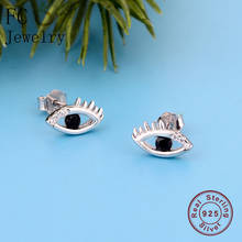 FC Jewelry 100% 925 Silver Animal Turkish Evil Eye Black Zircon Stud Earring For Women Girl Pendientes Brinco Boucle D'oreille 2024 - buy cheap