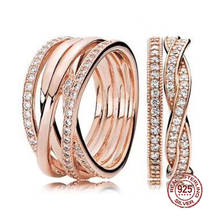 2018 новый 100% Серебро 925 пробы кольцо из розового золота с накоплением кольцо обручальное кольцо для женщин модные женские туфли «сделай сам», подарок, ювелирное изделие 2024 - купить недорого
