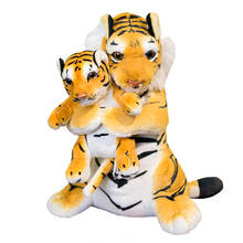 37cm Simulation Mother Tiger Plush toy Stuffed Soft Animal Baby Pillow Dolls For Children Kids Birthday Gift 2024 - buy cheap