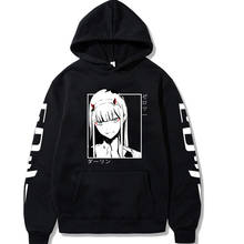 Harajuku querida no franxx camisola com capuz doce kawaii feminino bonito dos desenhos animados zero dois imprimir solto anime japonês topos 2024 - compre barato