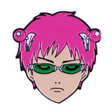 The Disastrous Life of Saiki K. Enamel Pin Pink Hair Green Glass Youngster Superpower Boy Badge Anime Brooch Y. Yare... 2024 - buy cheap