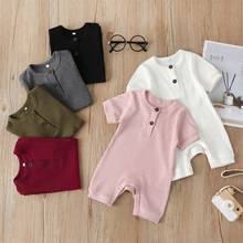 Fashion Newborn Boy Baby Girl Cotton Short Sleeve Solid Romper Jumpsuit Playsuit Summer Outfit Clothes 2024 - buy cheap