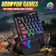 New HXSJ V500 Streaming Ribbon 35-key One-handed RGB Luminous Wired Gaming Keyboard Keypad With USB Converter For PS3 PS4 XBOX 2024 - buy cheap