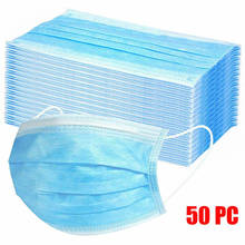 Mascarillas desechables con filtro Pm2.5, máscaras protectoras transpirables de color azul para Halloween, Cosplay, 50/100 Uds. 2024 - compra barato
