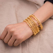 Brazaletes de oro de Dubái para mujeres, joyería de Color dorado, brazaletes etíopes de 24K, 4 Uds. 2024 - compra barato