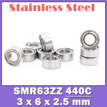Smr63zz rolamento de esferas de aço inoxidável com proteção smr63z smr63 z zz 3*6*2.5mm (10 peças) 2024 - compre barato