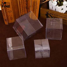 10 шт./лот 3x3x3 см 4x4x4 см ПВХ Подарочная коробка Прозрачный квадратный Макарон пластиковая упаковочная коробка прозрачная Свадебная коробка для капкейков макарон 2024 - купить недорого