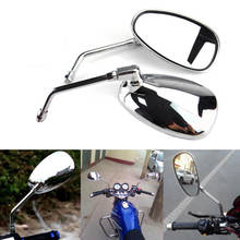 Chrome Oval Teardrop Rearview Side Mirrors 10mm For Motorcycle Cruiser Chopper for Suzuki Honda Haley Kawasaki... 2024 - buy cheap