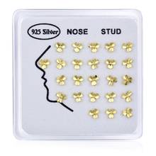 Nariz studs 925 prata esterlina flor trevo nariz piercing corpo jóias 24 pçs/caixa punk festa feminina moda jóias por atacado 2024 - compre barato