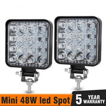 New Led light bar 48w Led bar 16barra Square Spotlight Off road LED work light 12V 24V  For Car Truck 4X4 4WD Car SUV ATV 2024 - buy cheap