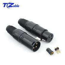 XLR Conector Male Female Plug 3 Pin Audio Connectors Hifi Cable XLR Adapter Speaker Plug Microphone Mixer Stereo Jack Converter 2024 - buy cheap