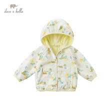 DBS16293 dave bella spring baby boys fashion cartoon print pockets zipper hooded coat children tops infant toddler outerwear 2024 - buy cheap
