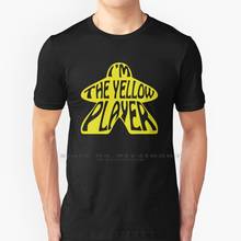 I'm The Yellow Player Meeple Board Game Design T Shirt 100% Pure Cotton Yellow Meeple Board Game Player Gamer Tabletop Games 2024 - buy cheap