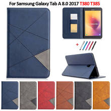 Роскошный флип-чехол для планшета из искусственной кожи для Samsung Galaxy Tab A 8 2017, телефонный чехол с бумажником и подставкой 2024 - купить недорого