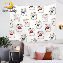 Hafio-tapeçaria japonesa de desenho animado para pendurar na parede do gato, roupa de desenho animado da sorte neko 2024 - compre barato